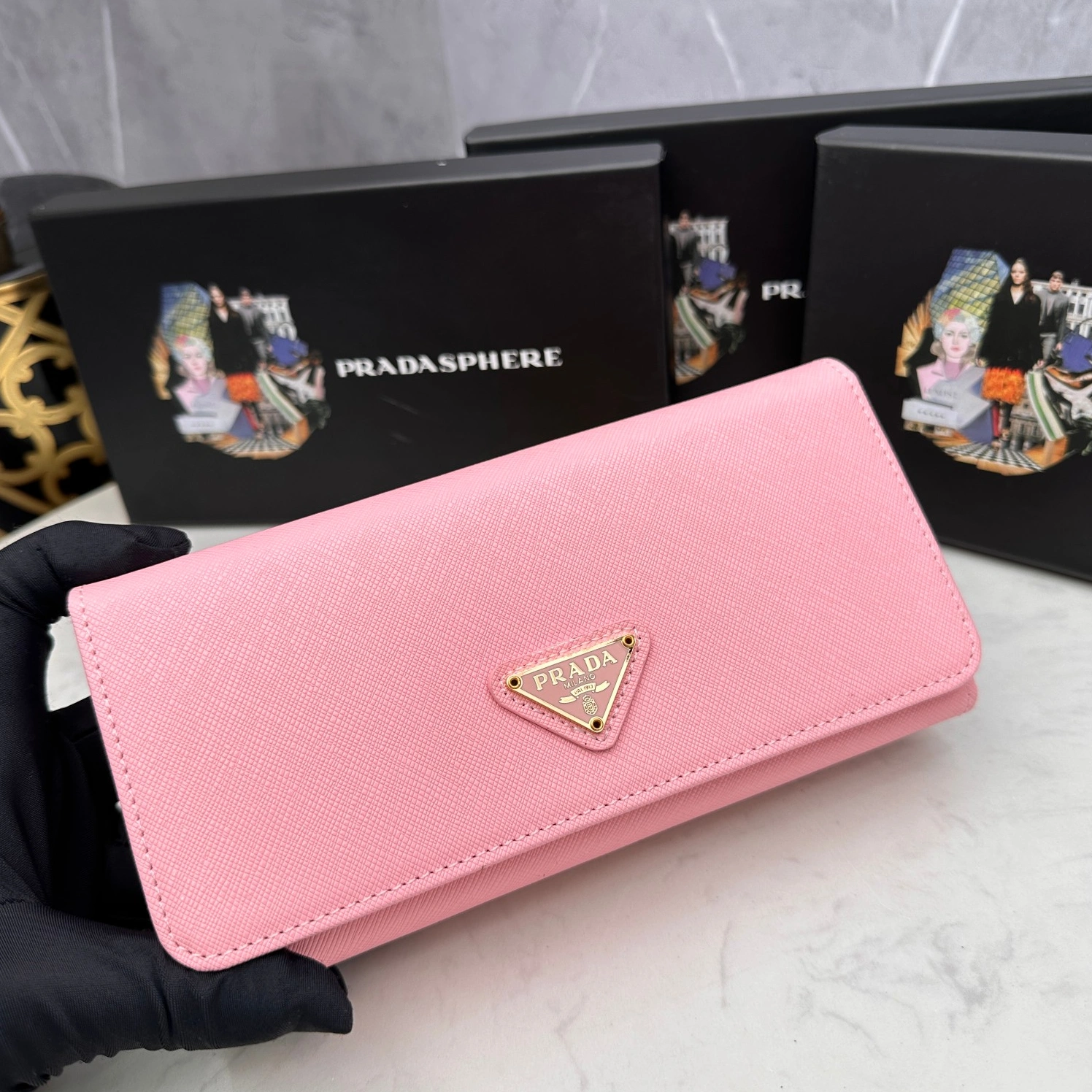 Flexible 1532 Prada AAA Quality Wallets For Women