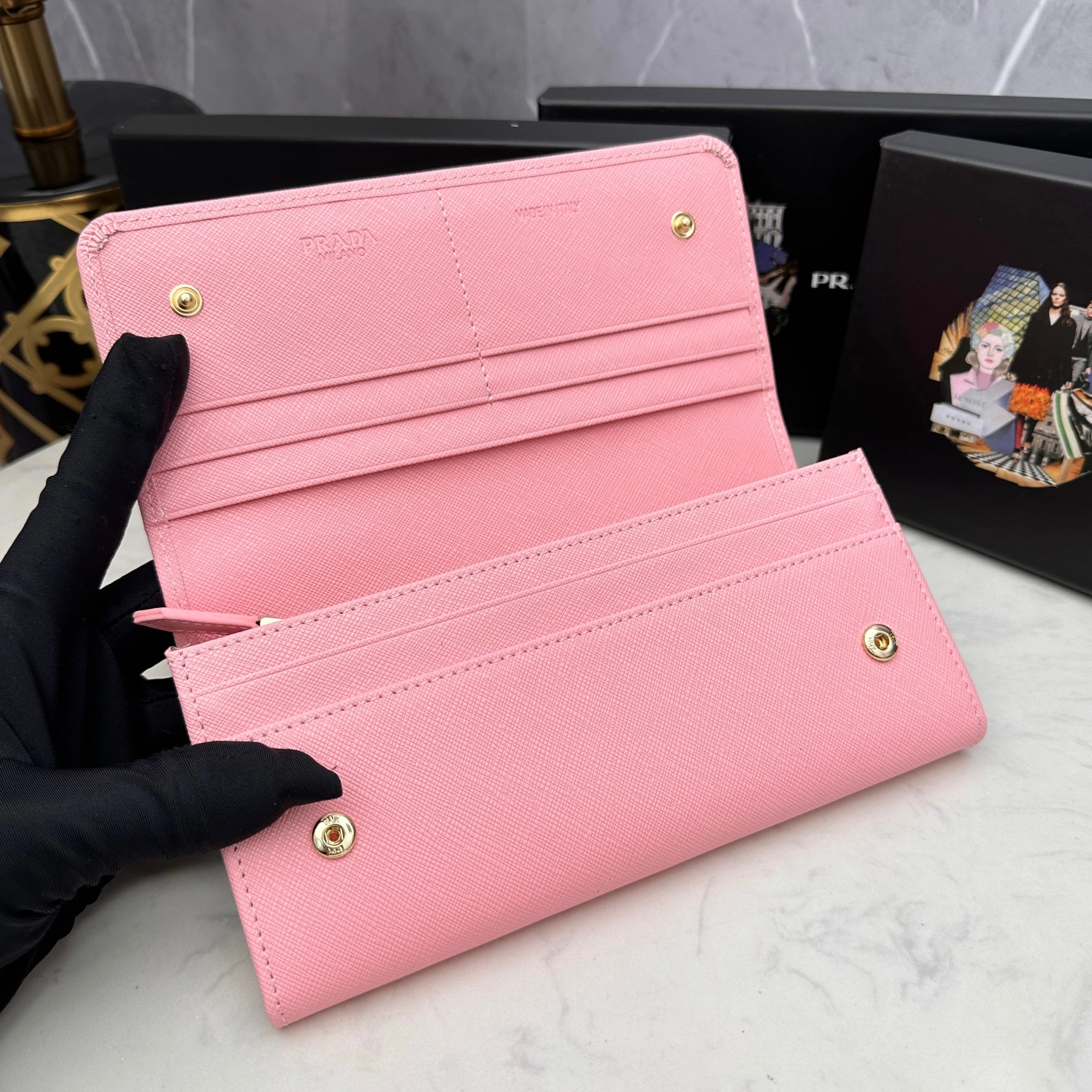 Flexible 1532 Prada AAA Quality Wallets For Women