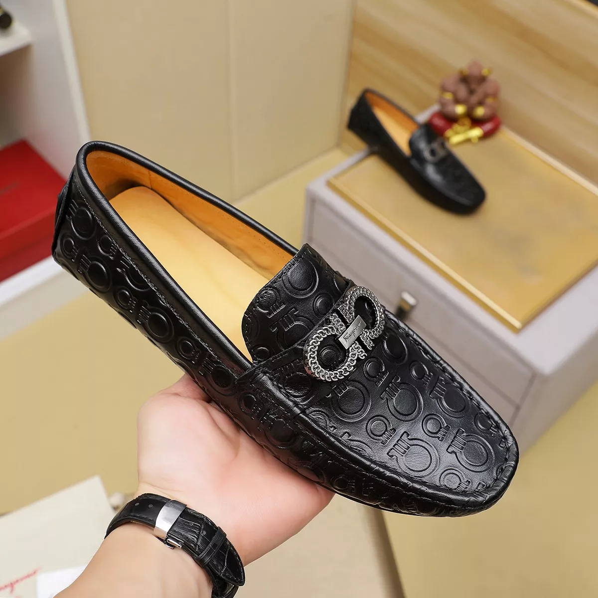 Flexible 2262 Salvatore Ferragamo Leather Shoes For Men