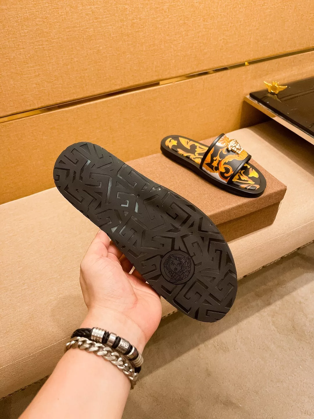 Flexible 4689 Versace Slippers For Men