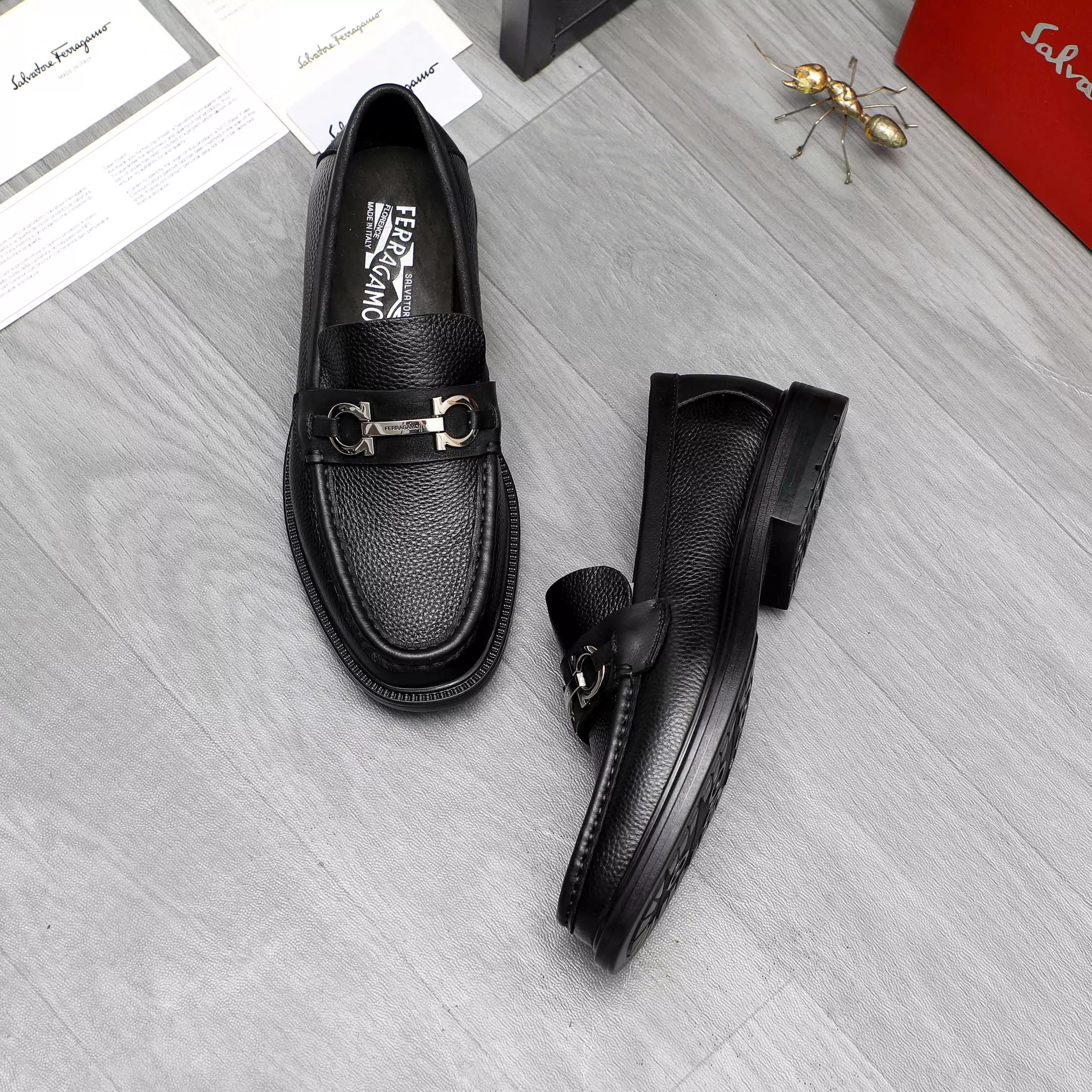 Flexible 4987 Salvatore Ferragamo Leather Shoes For Men