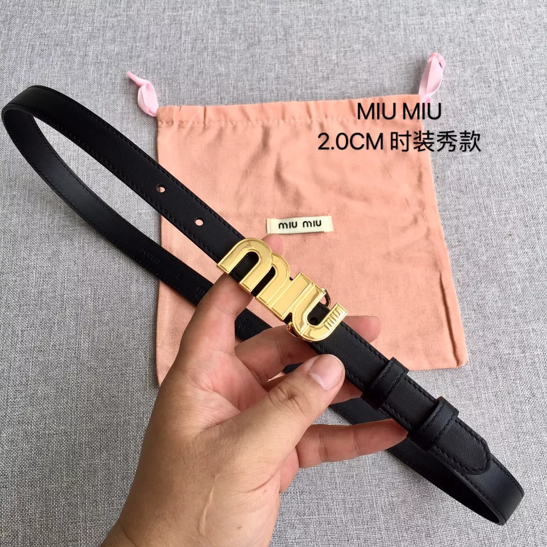 Flexible 619 MIU MIU AAA Quality Belts In 2.0cm For Women