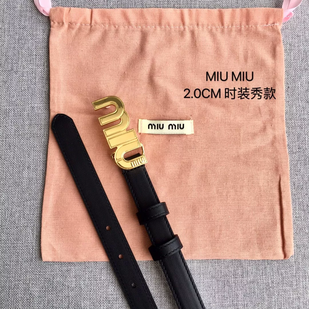Flexible 619 MIU MIU AAA Quality Belts In 2.0cm For Women