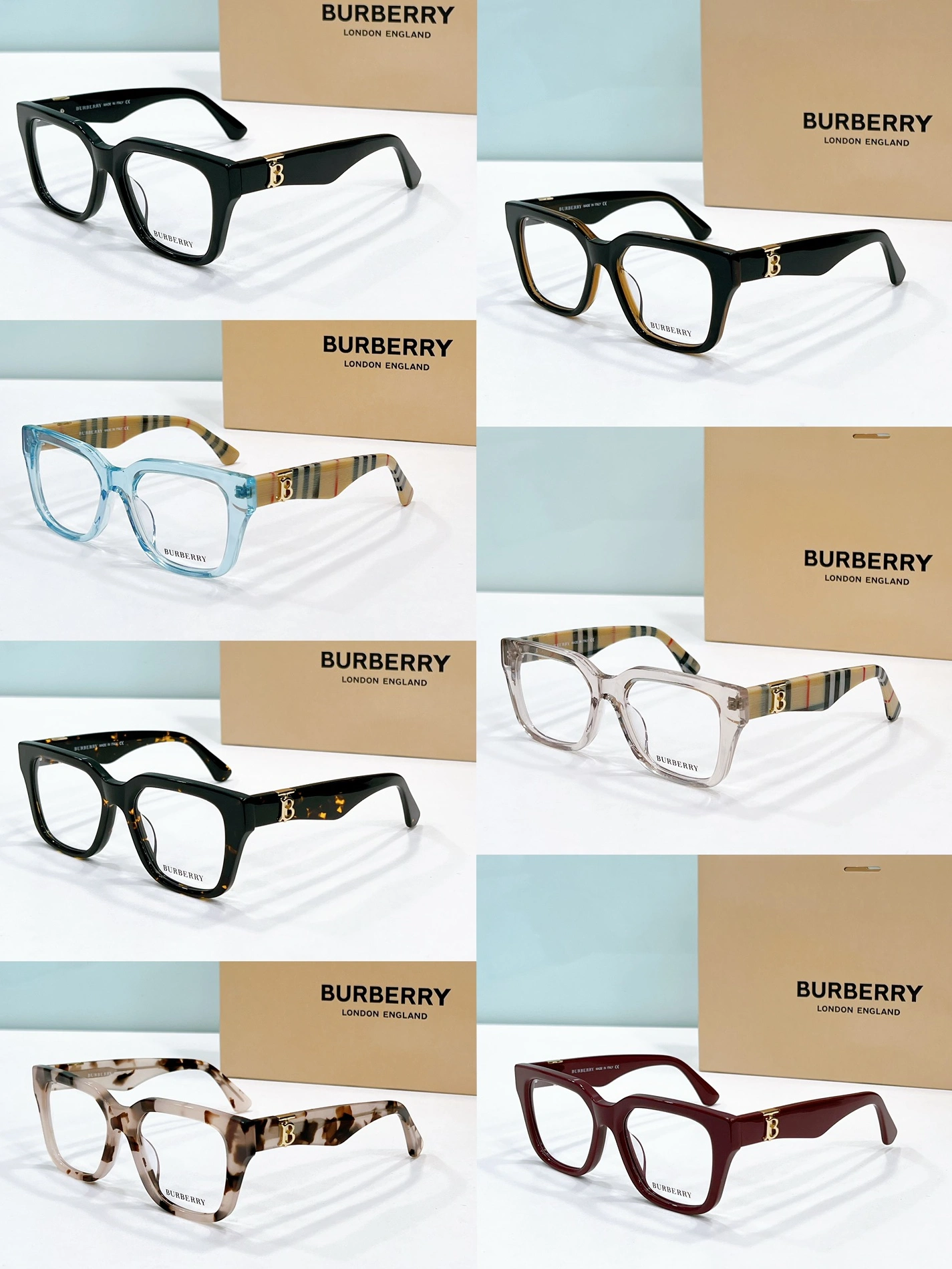 Flexible 7744 Burberry Fashion Goggles