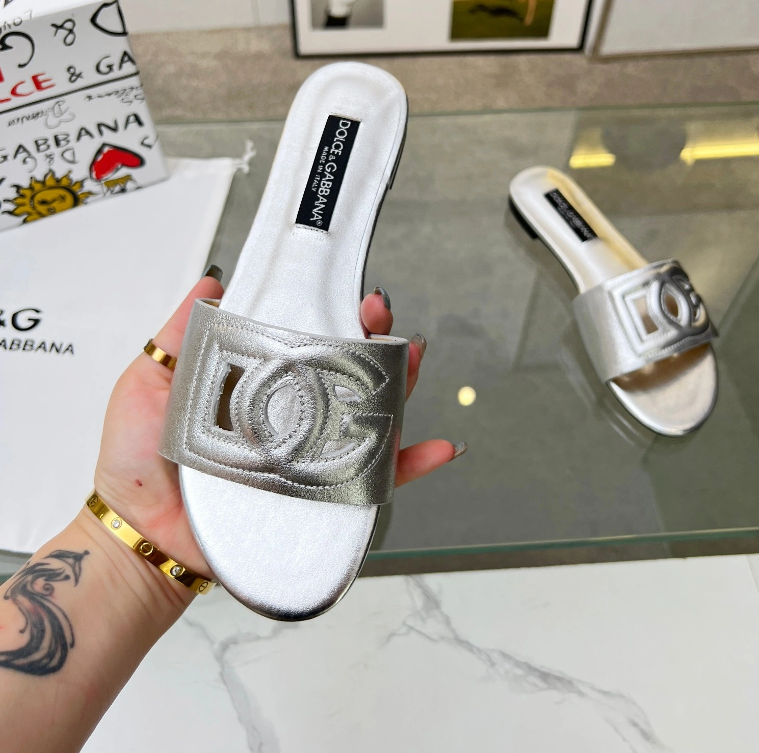Flexible 8168 Dolce & Gabbana D&G Slippers For Women