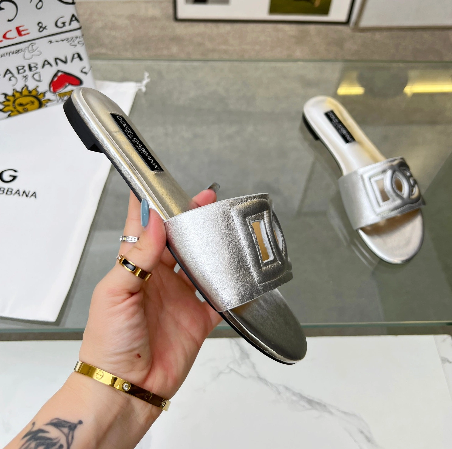Flexible 8168 Dolce & Gabbana D&G Slippers For Women