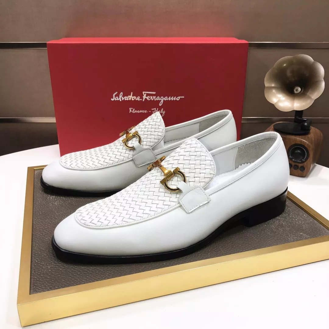 Flexible 8288 Salvatore Ferragamo Leather Shoes For Men