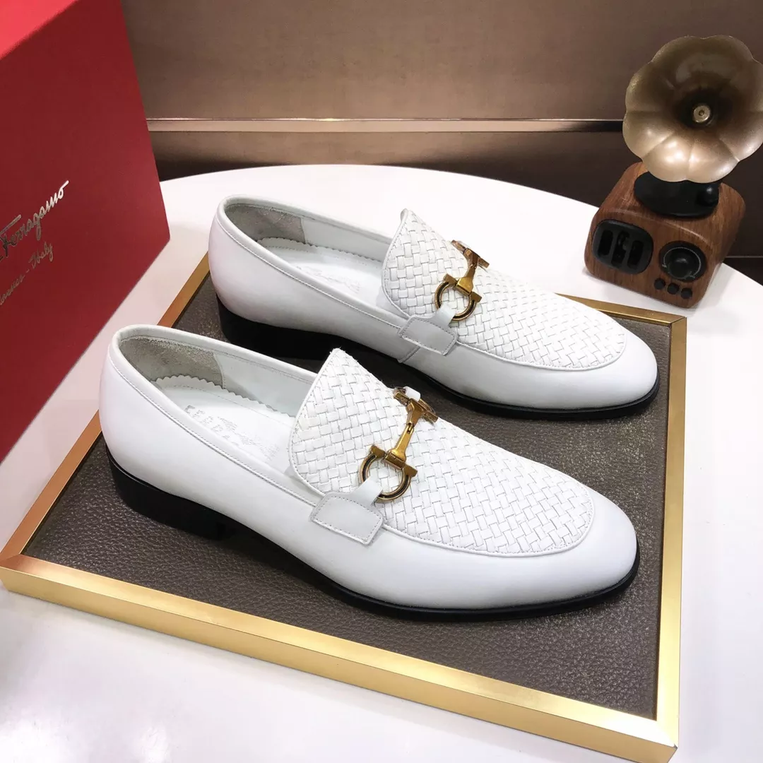 Flexible 8288 Salvatore Ferragamo Leather Shoes For Men