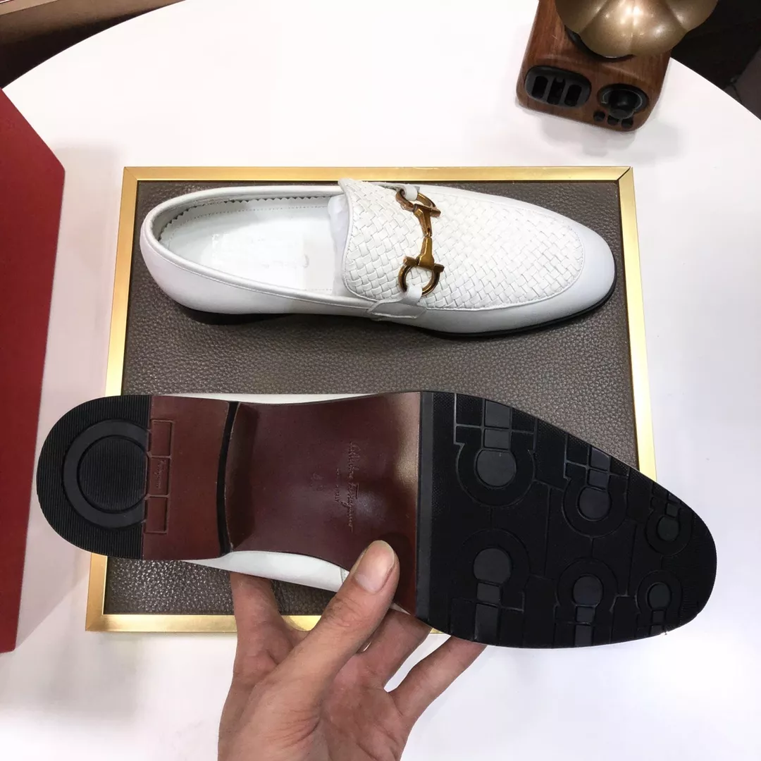 Flexible 8288 Salvatore Ferragamo Leather Shoes For Men