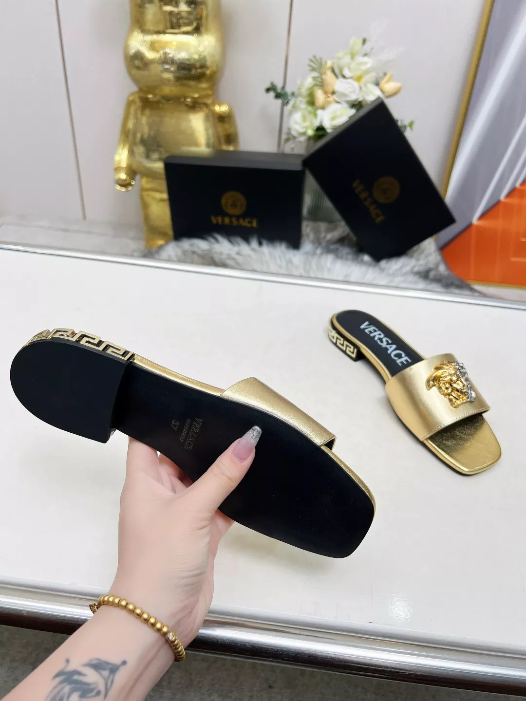 Flexible 8337 Versace Slippers For Women