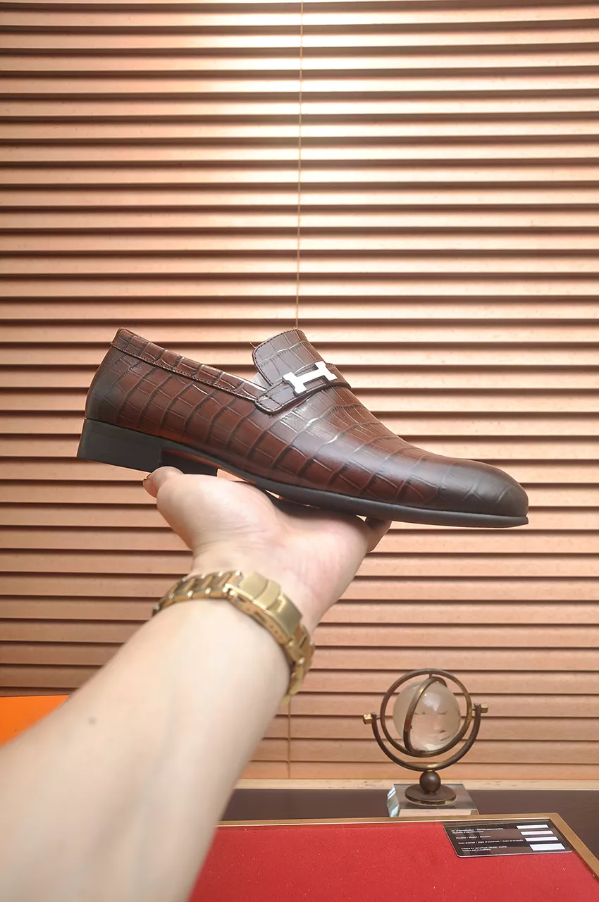 Flexible 8542 Hermes Leather Shoes For Men
