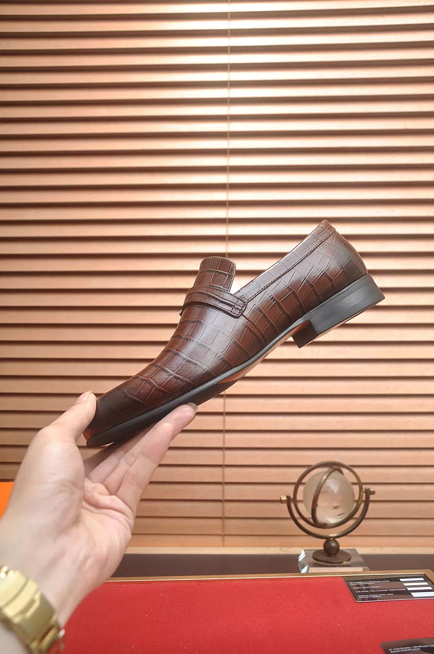 Flexible 8542 Hermes Leather Shoes For Men