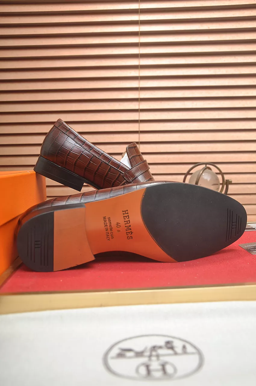 Flexible 8542 Hermes Leather Shoes For Men