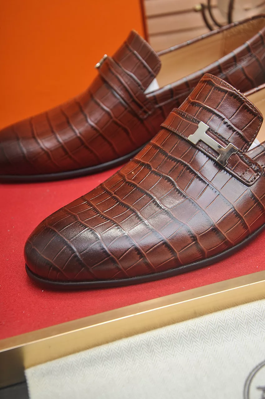 Flexible 8542 Hermes Leather Shoes For Men