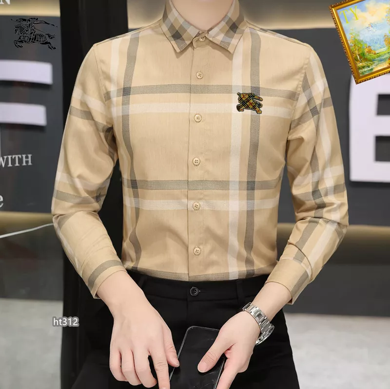 Flexible 9684 Burberry Shirts Long Sleeved For Men