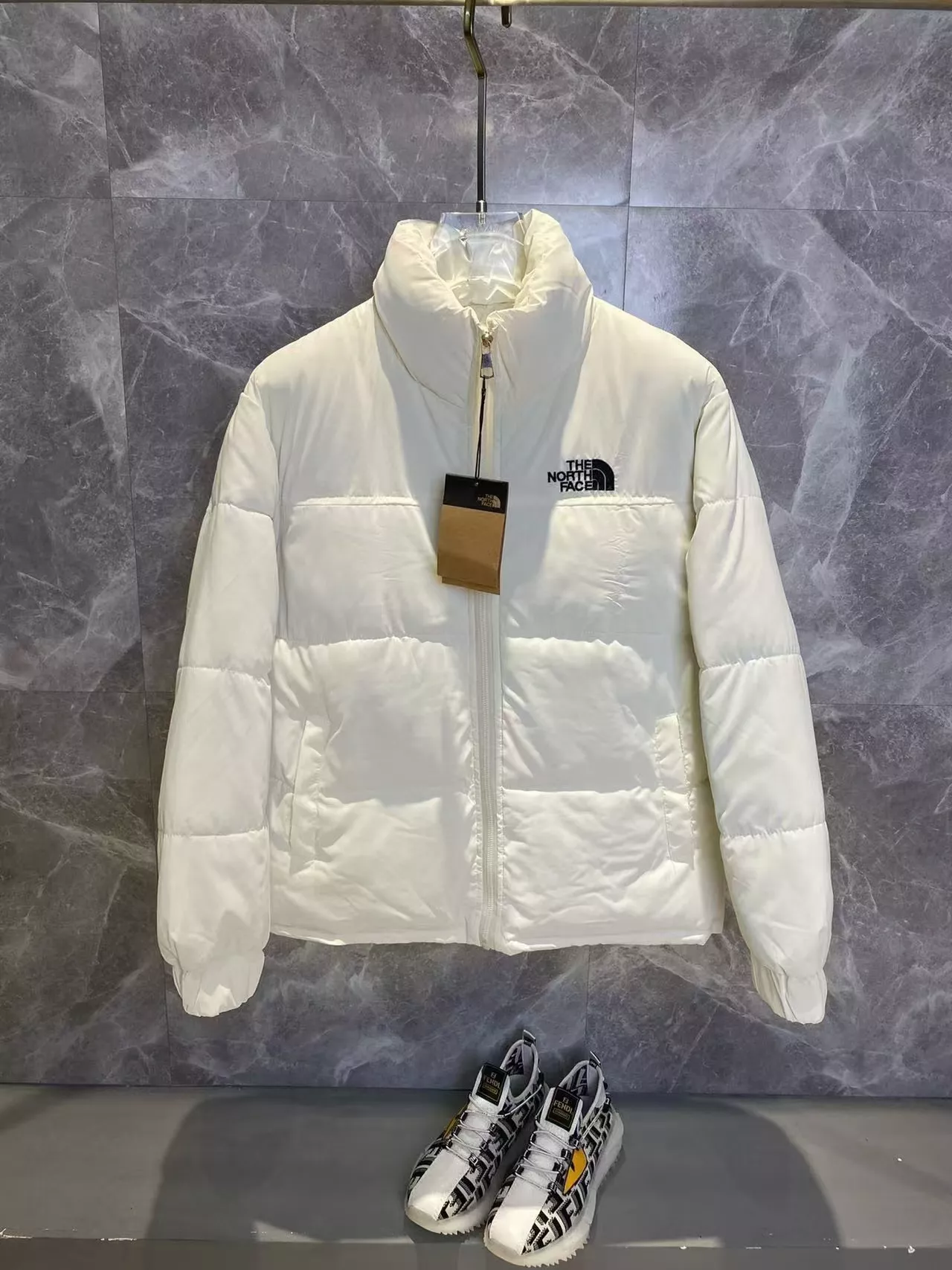 Functional 1484 The North Face Down Feather Coat Long Sleeved For Men