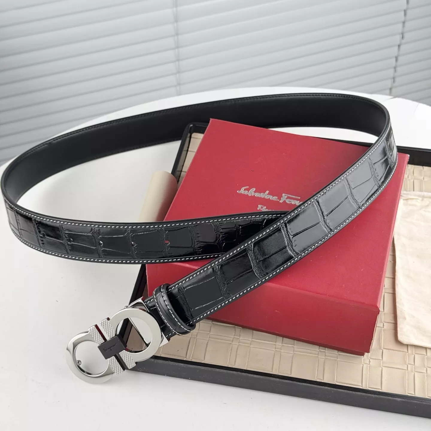 Functional 2213 Salvatore Ferragamo AAA Quality Belts In 3.5cm For Men