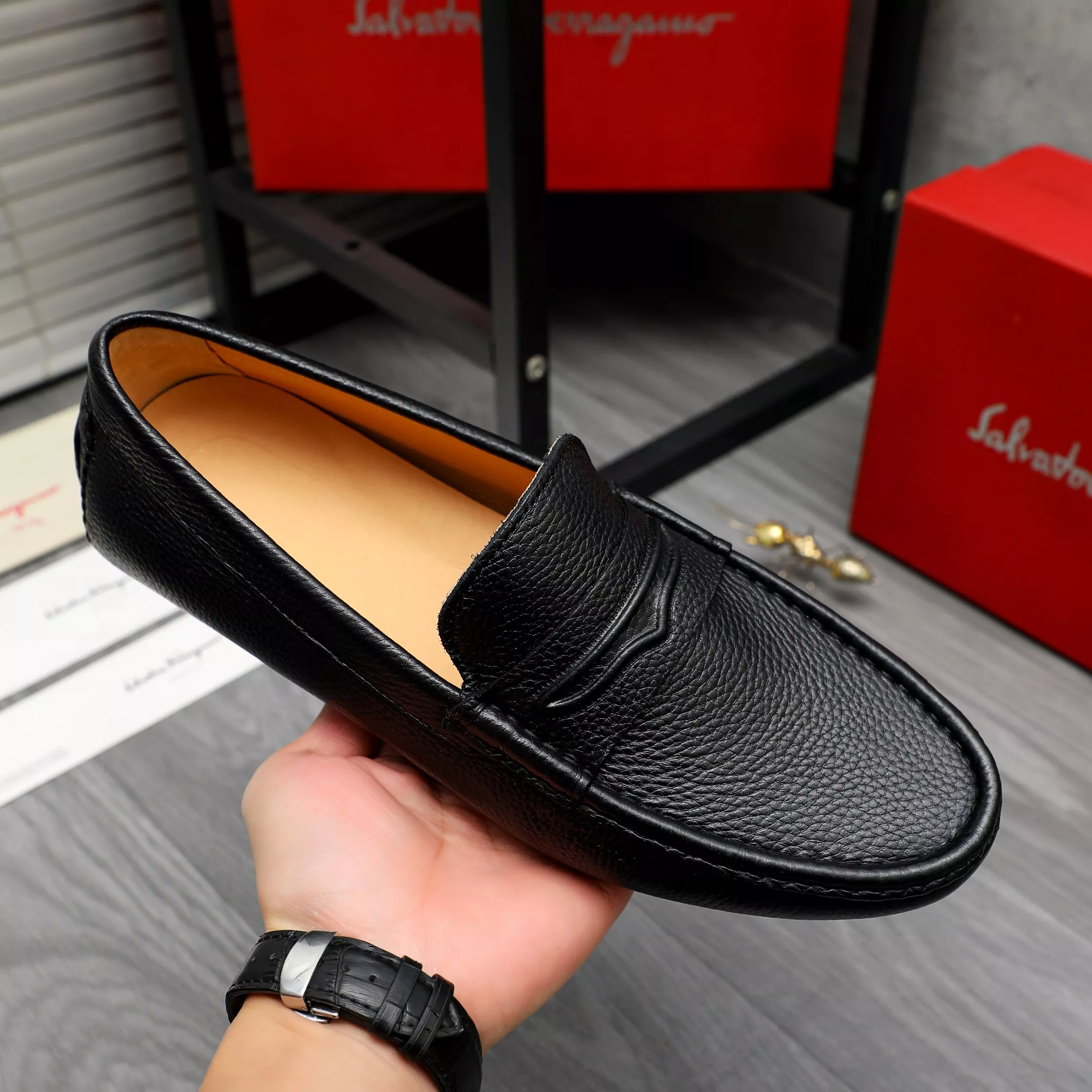 Functional 4612 Salvatore Ferragamo Leather Shoes For Men
