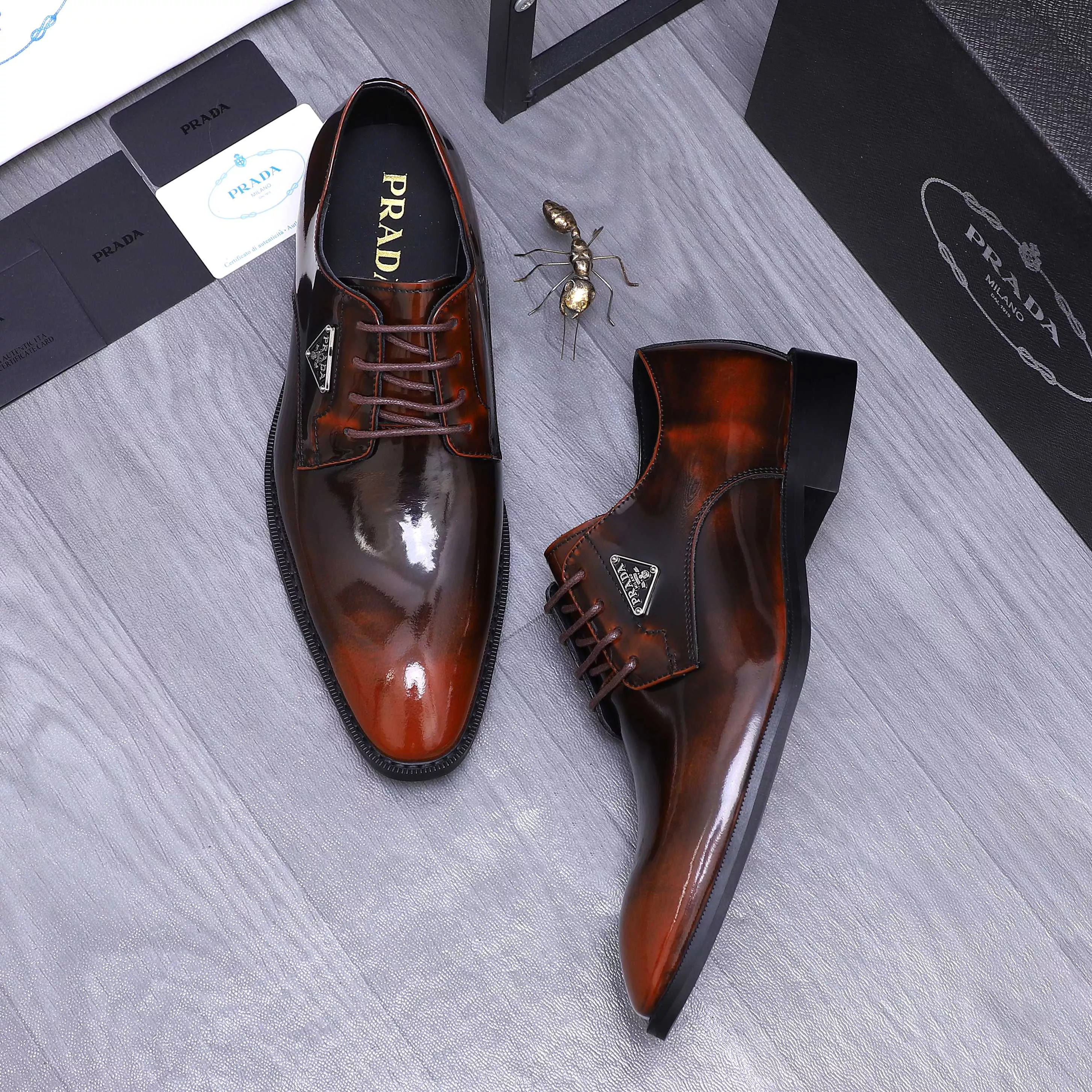 Functional 6037 Prada Leather Shoes For Men
