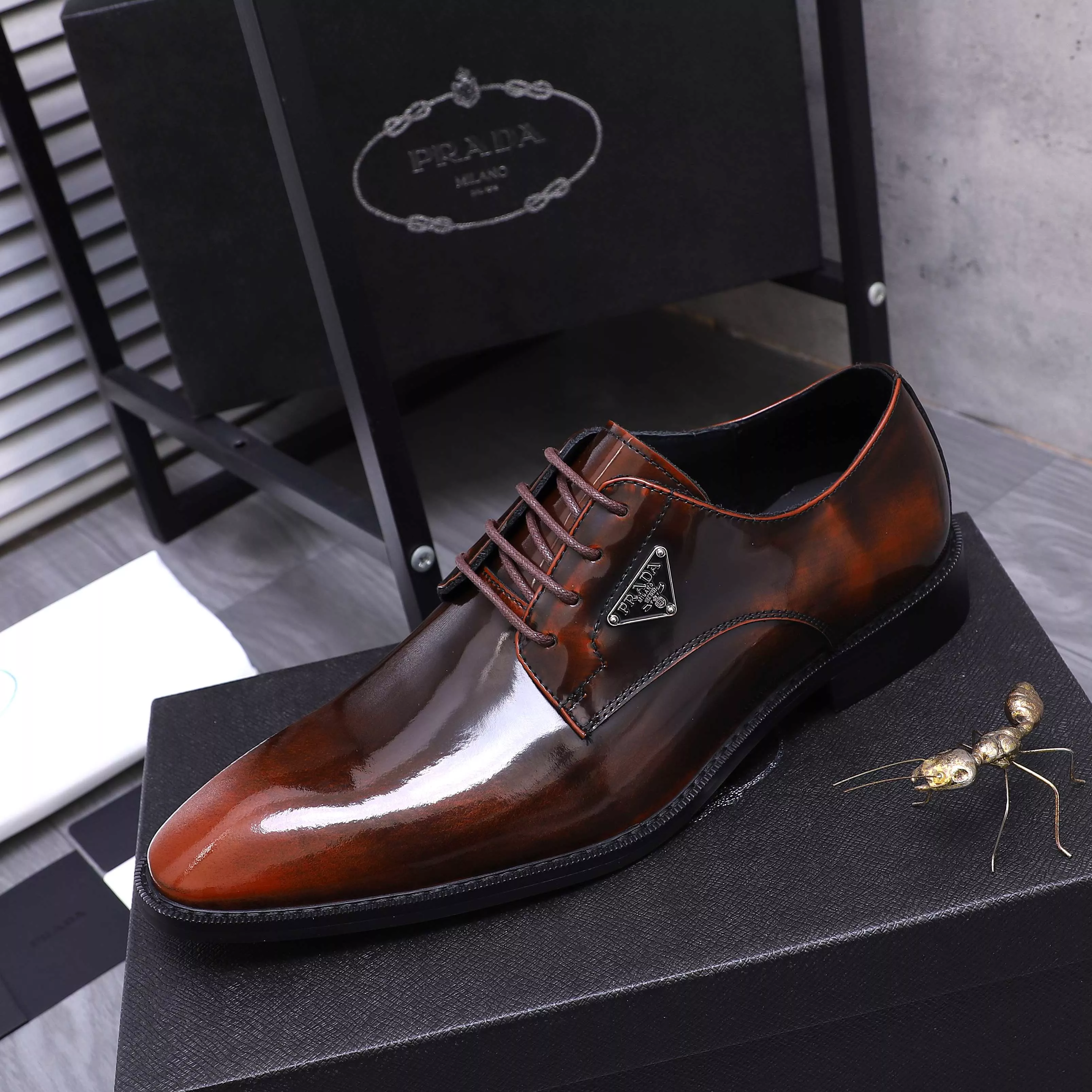 Functional 6037 Prada Leather Shoes For Men