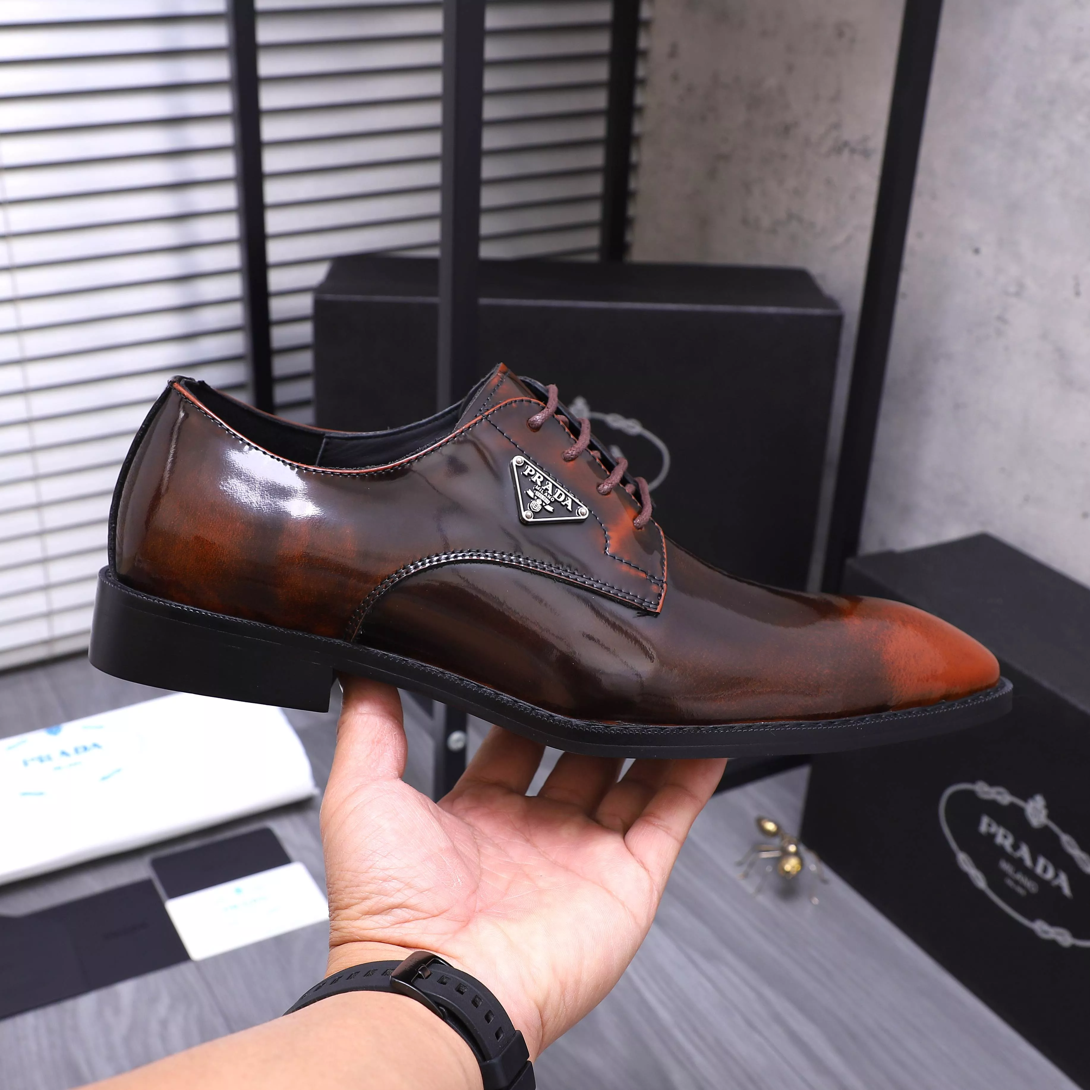 Functional 6037 Prada Leather Shoes For Men