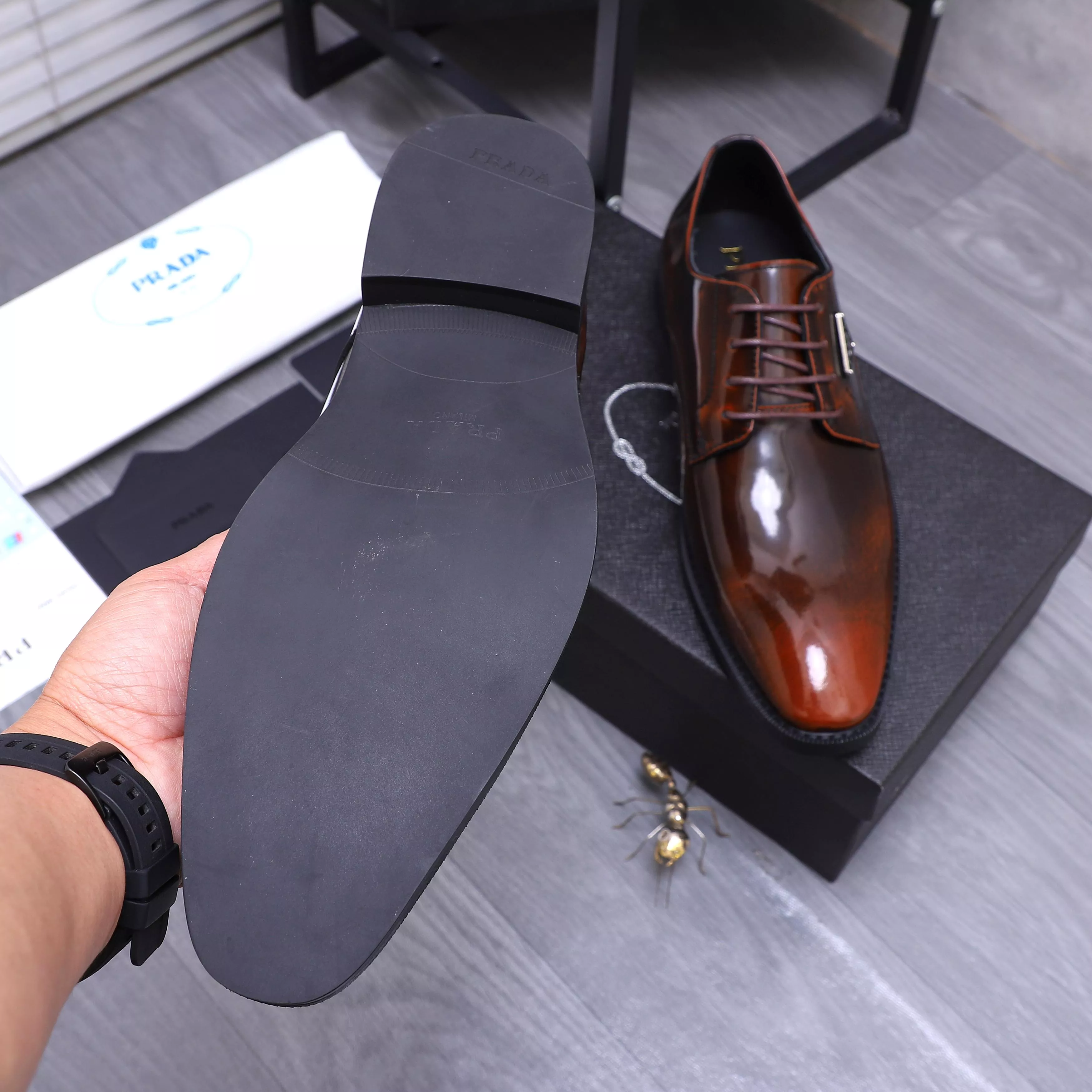 Functional 6037 Prada Leather Shoes For Men
