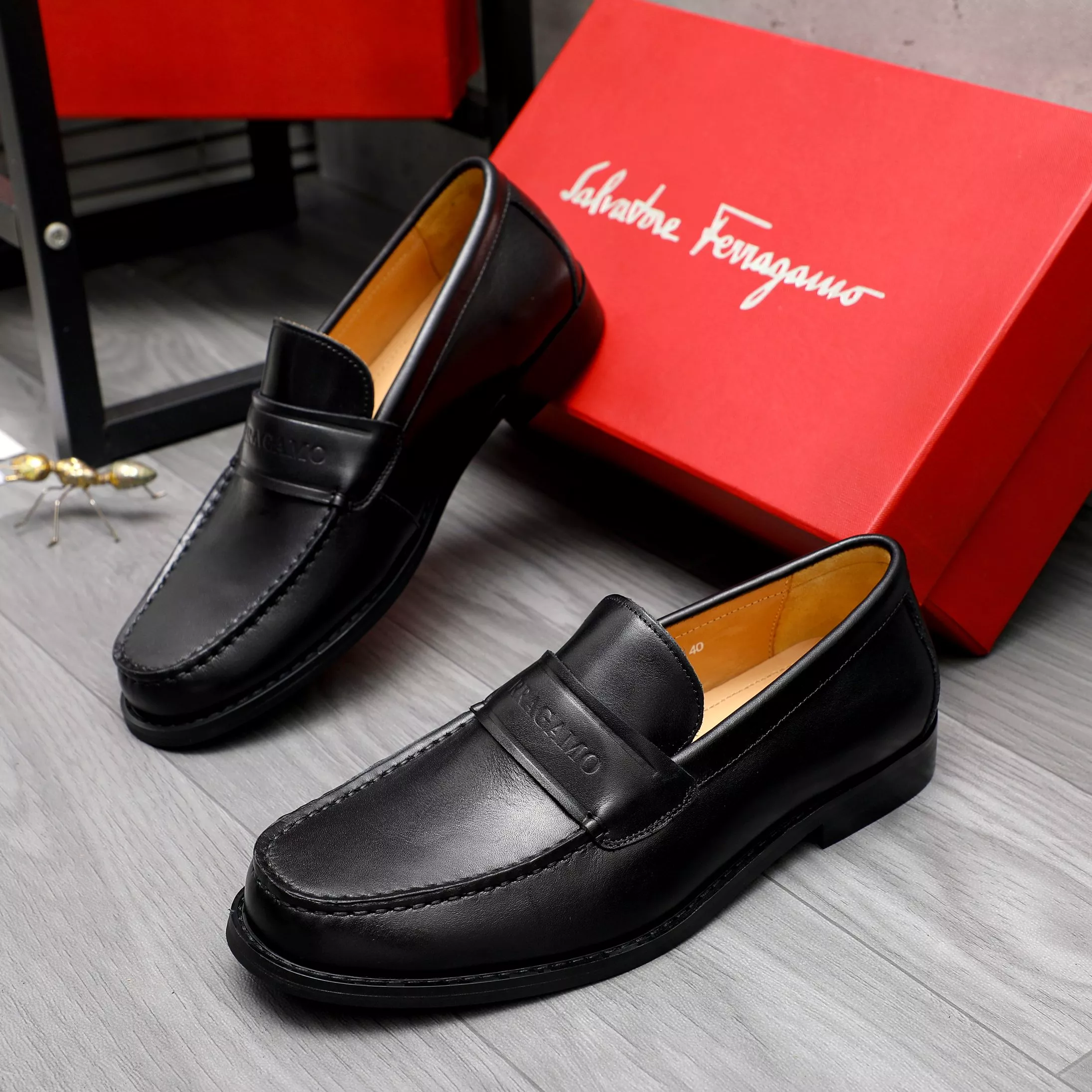 Functional 7724 Salvatore Ferragamo Leather Shoes For Men