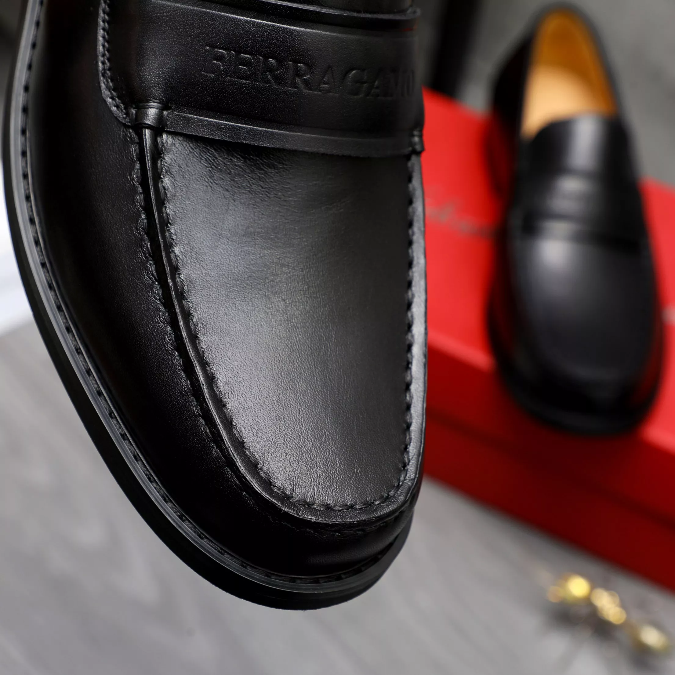 Functional 7724 Salvatore Ferragamo Leather Shoes For Men