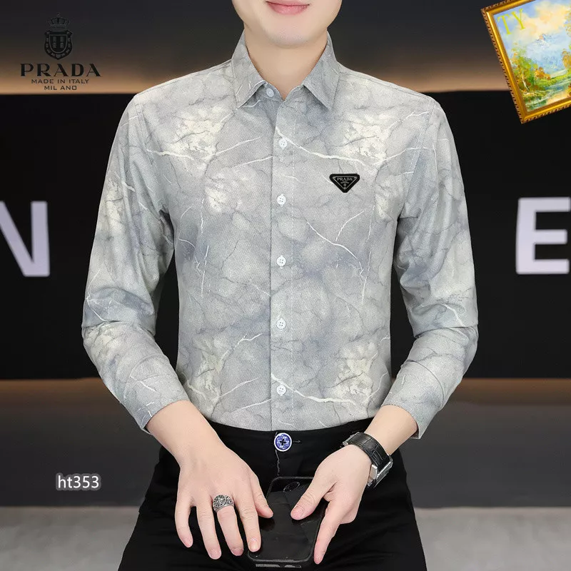 Functional 8066 Prada Shirts Long Sleeved For Men