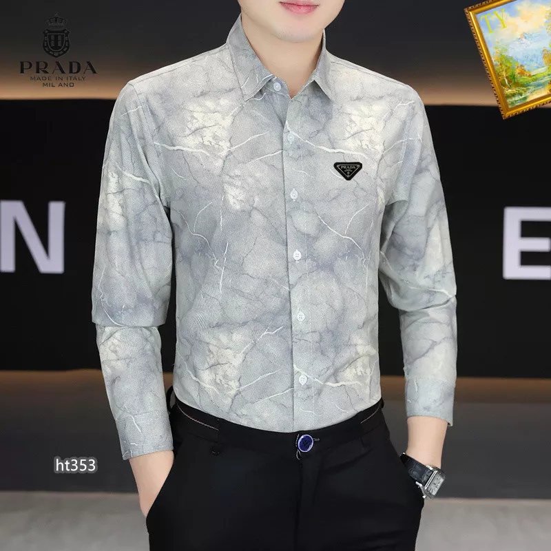 Functional 8066 Prada Shirts Long Sleeved For Men