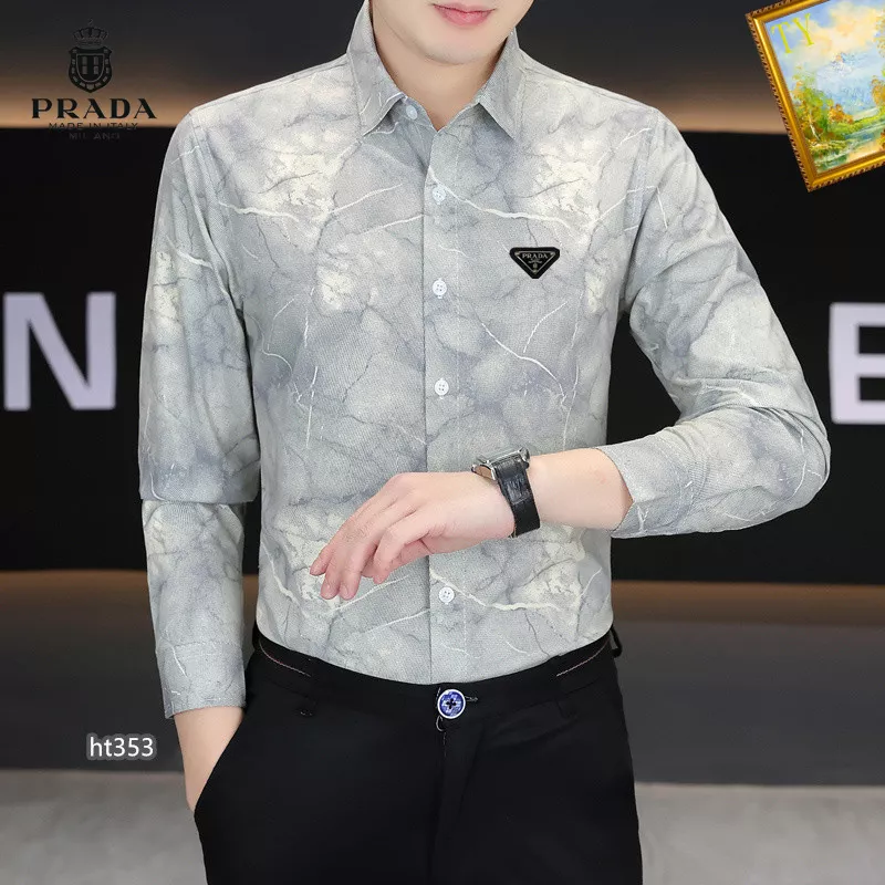 Functional 8066 Prada Shirts Long Sleeved For Men