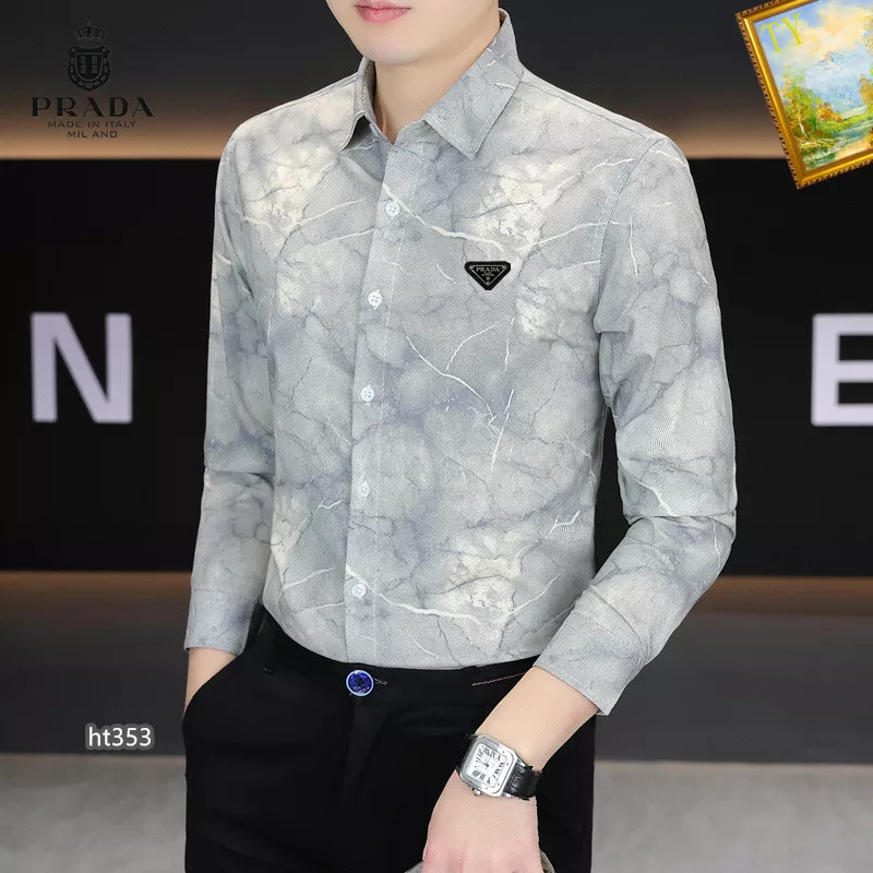 Functional 8066 Prada Shirts Long Sleeved For Men