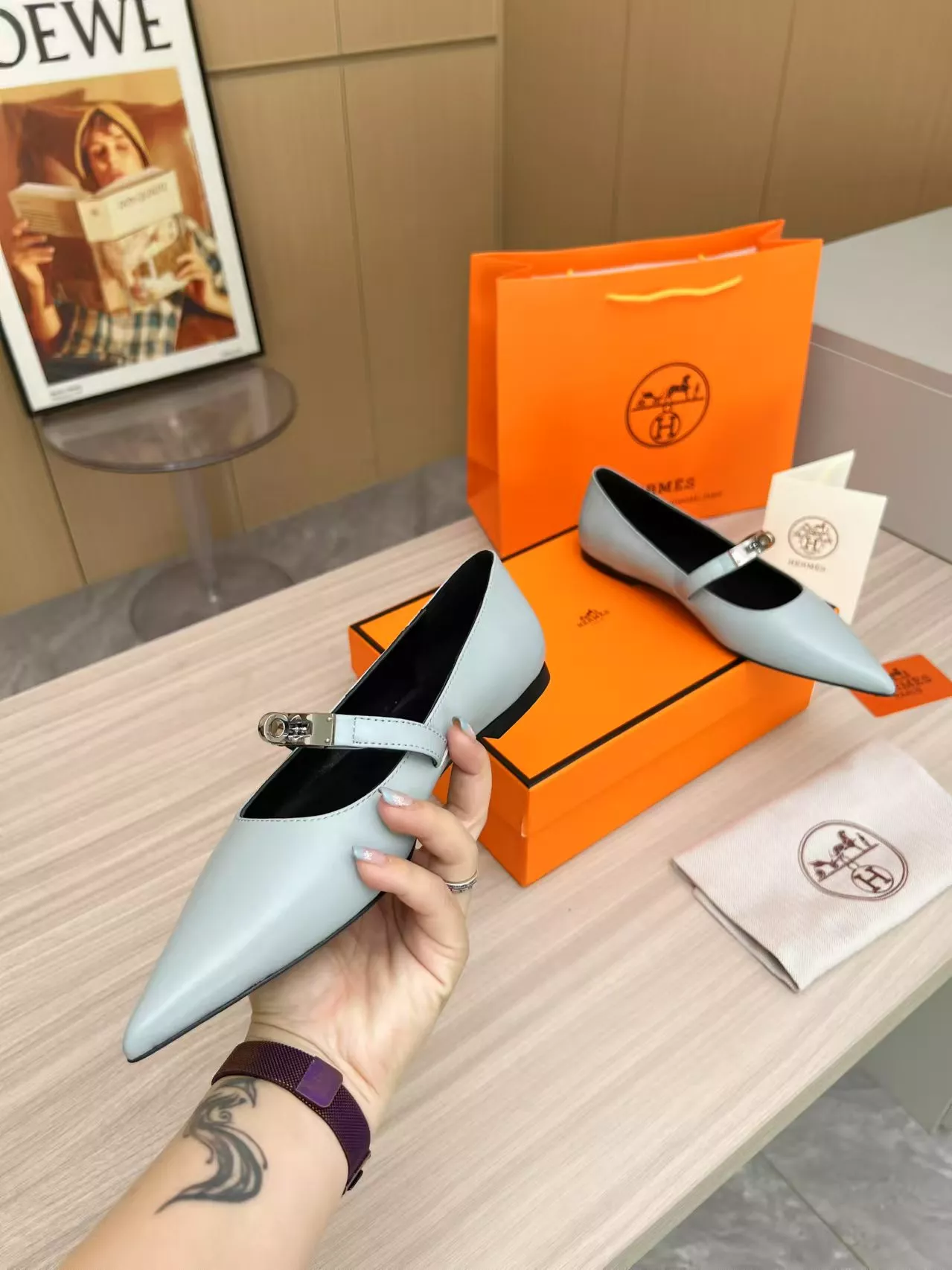 Functional 9188 Hermes Flat Shoes For Women