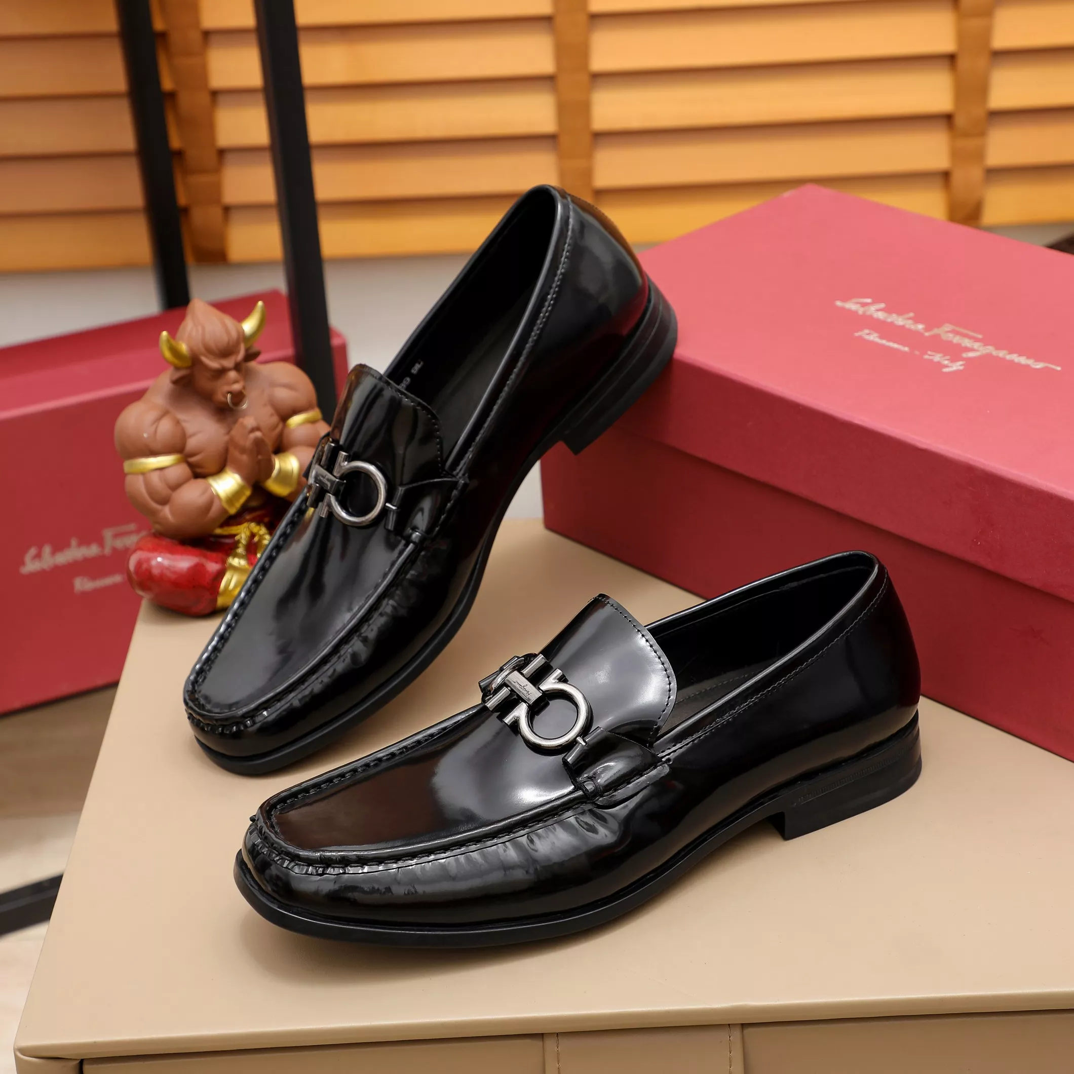 Functional 9803 Salvatore Ferragamo Leather Shoes For Men