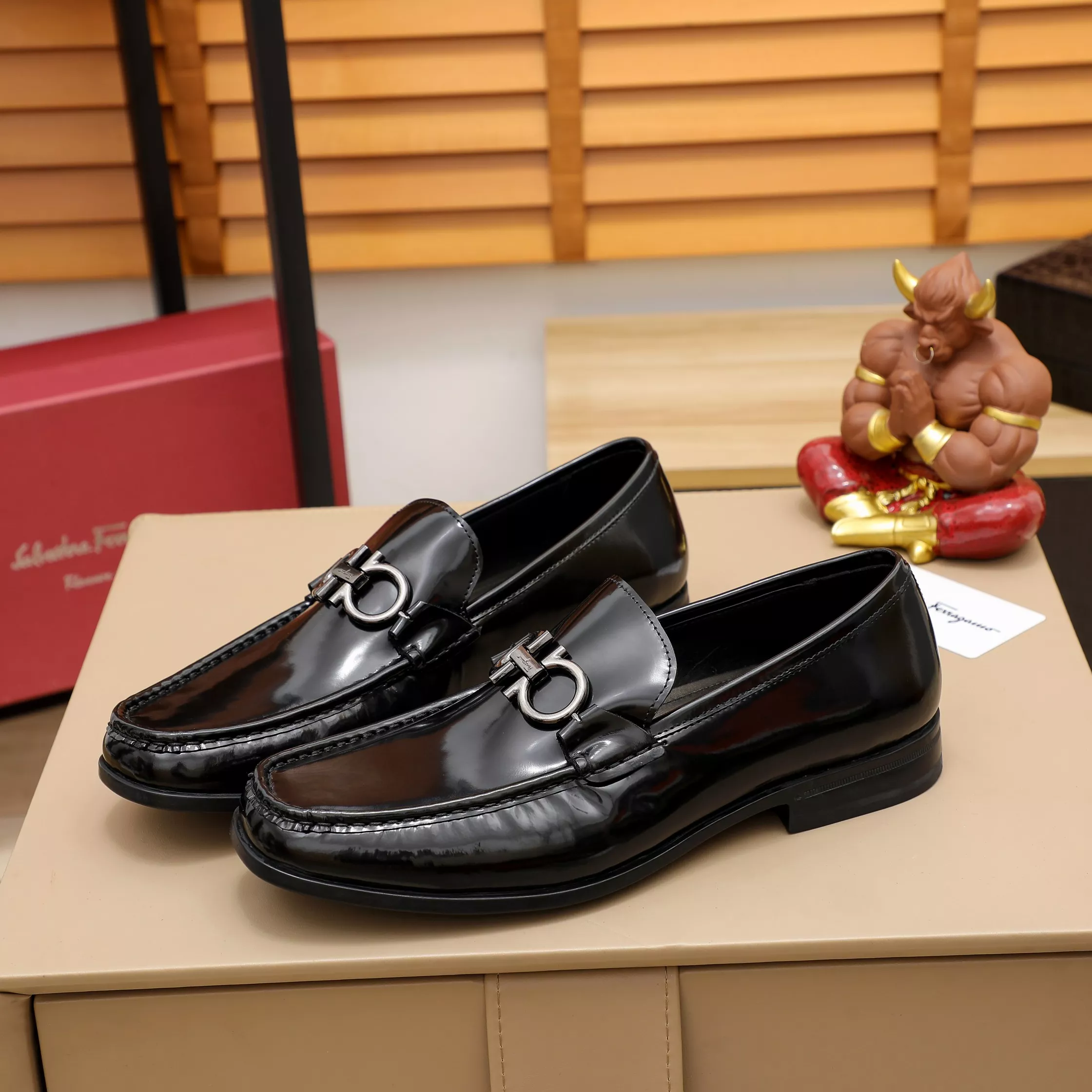 Functional 9803 Salvatore Ferragamo Leather Shoes For Men