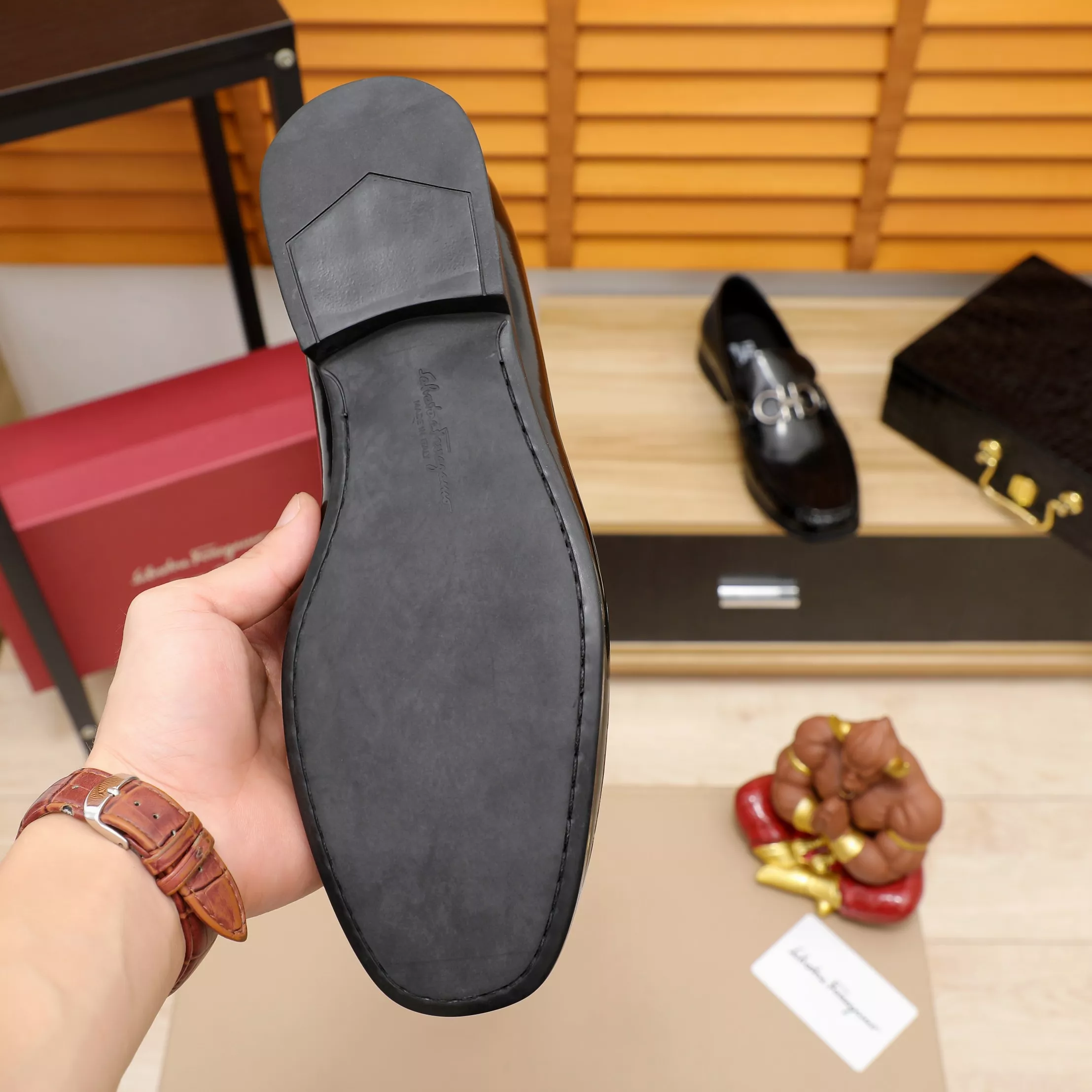 Functional 9803 Salvatore Ferragamo Leather Shoes For Men