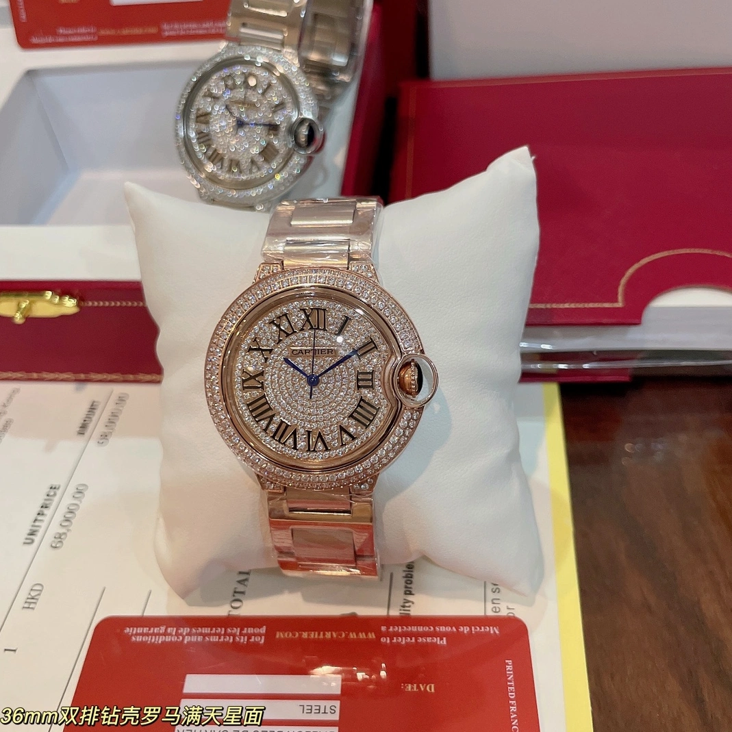 Functional 9902 Cartier AAA Quality Watches In Rose Gold For Women