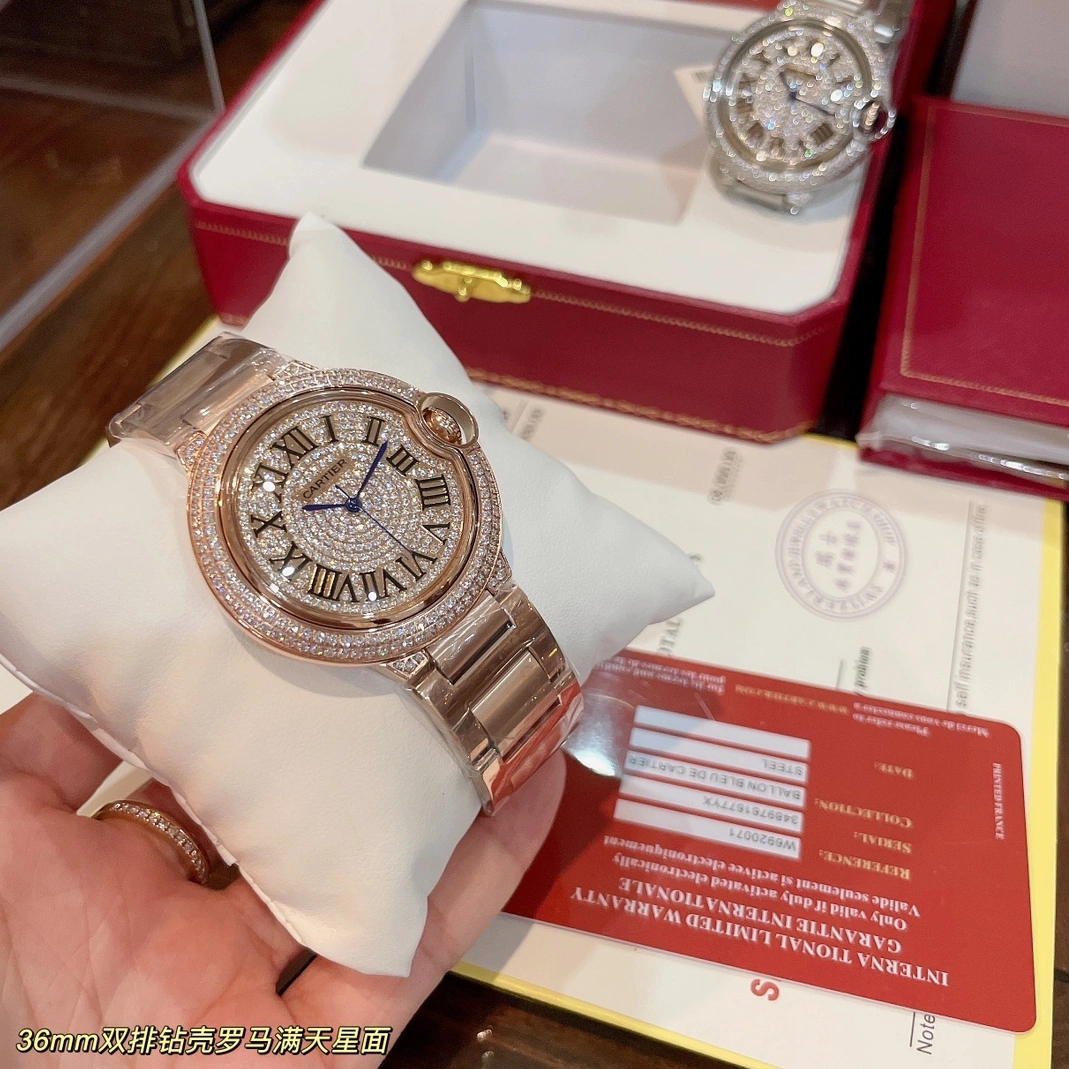 Functional 9902 Cartier AAA Quality Watches In Rose Gold For Women