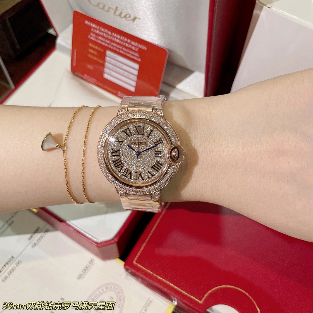 Functional 9902 Cartier AAA Quality Watches In Rose Gold For Women