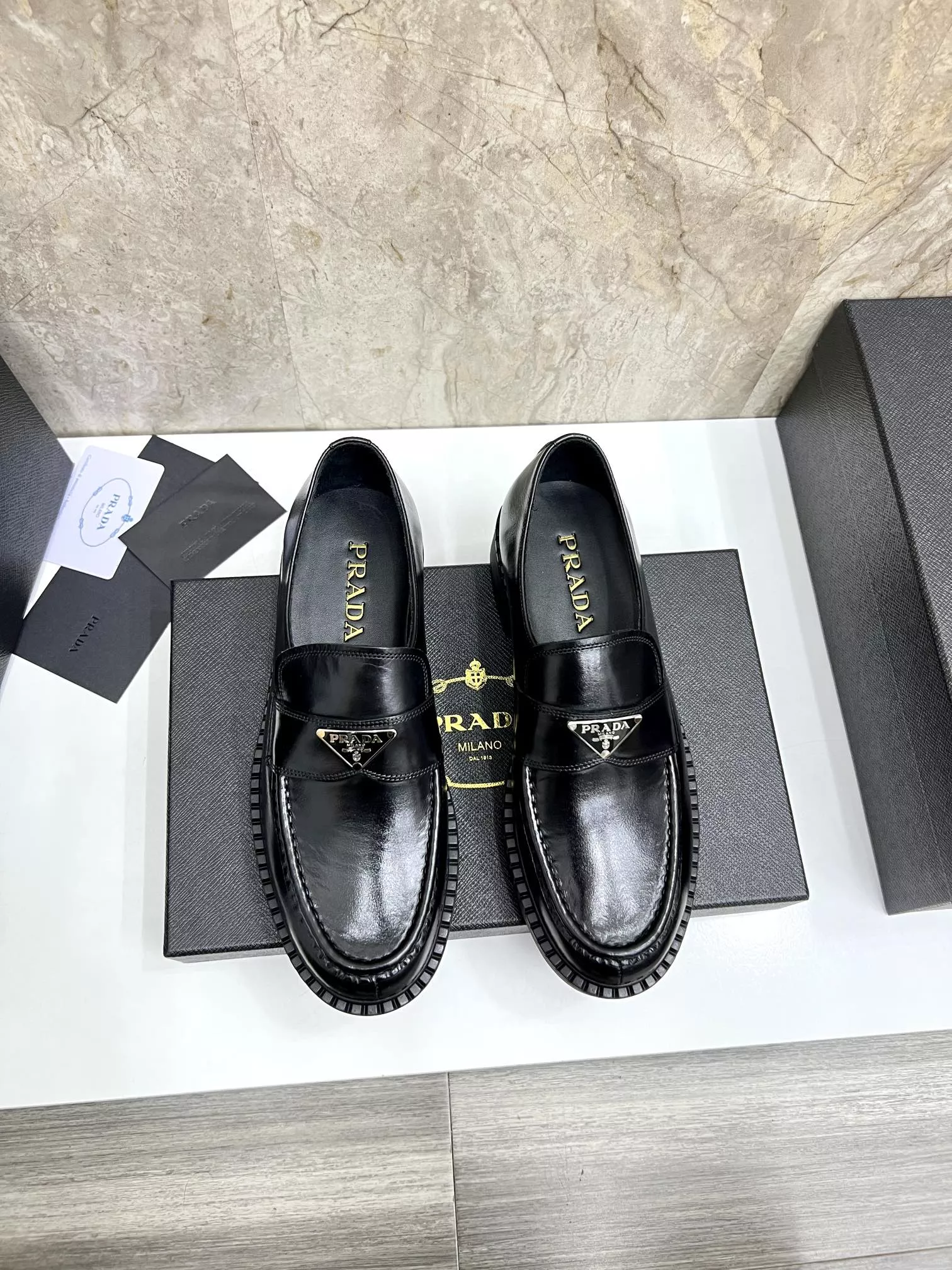 GoAnywhere 5674 Prada Leather Shoes For Men