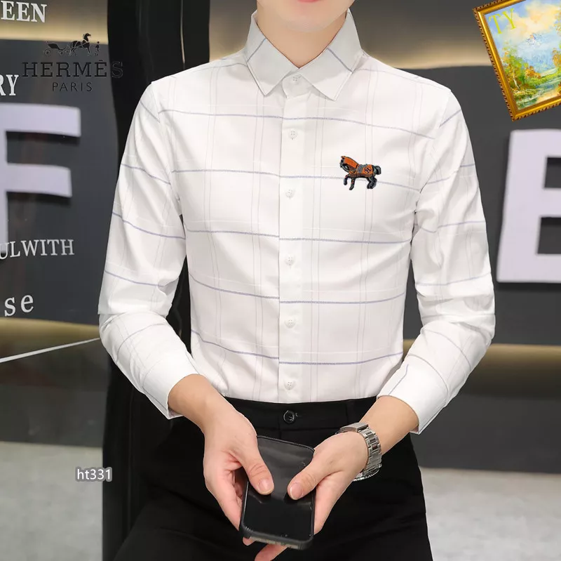 GoodFit 2377 Hermes Shirts Long Sleeved For Men
