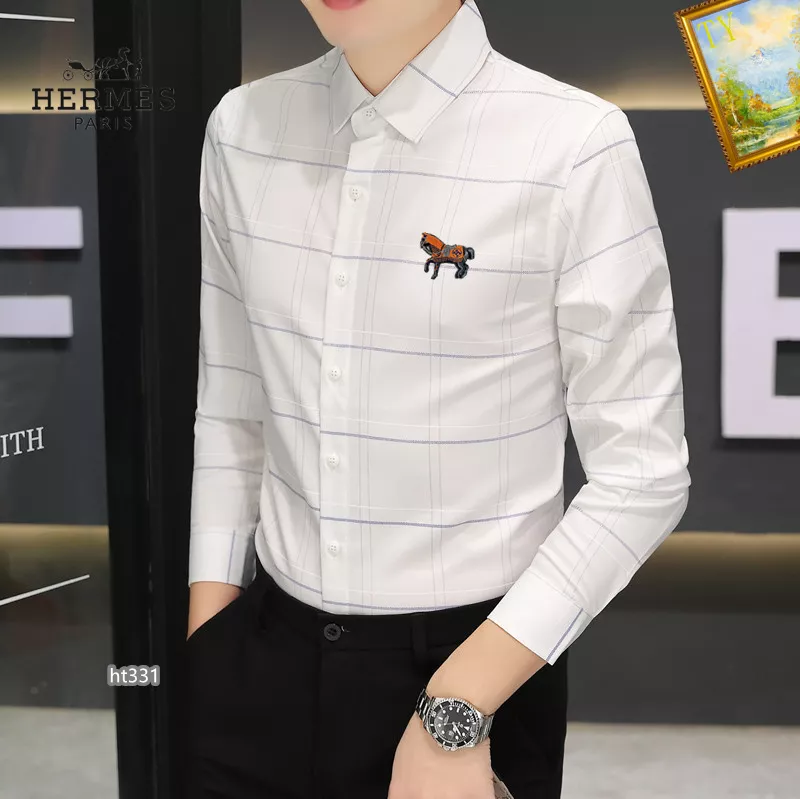 GoodFit 2377 Hermes Shirts Long Sleeved For Men