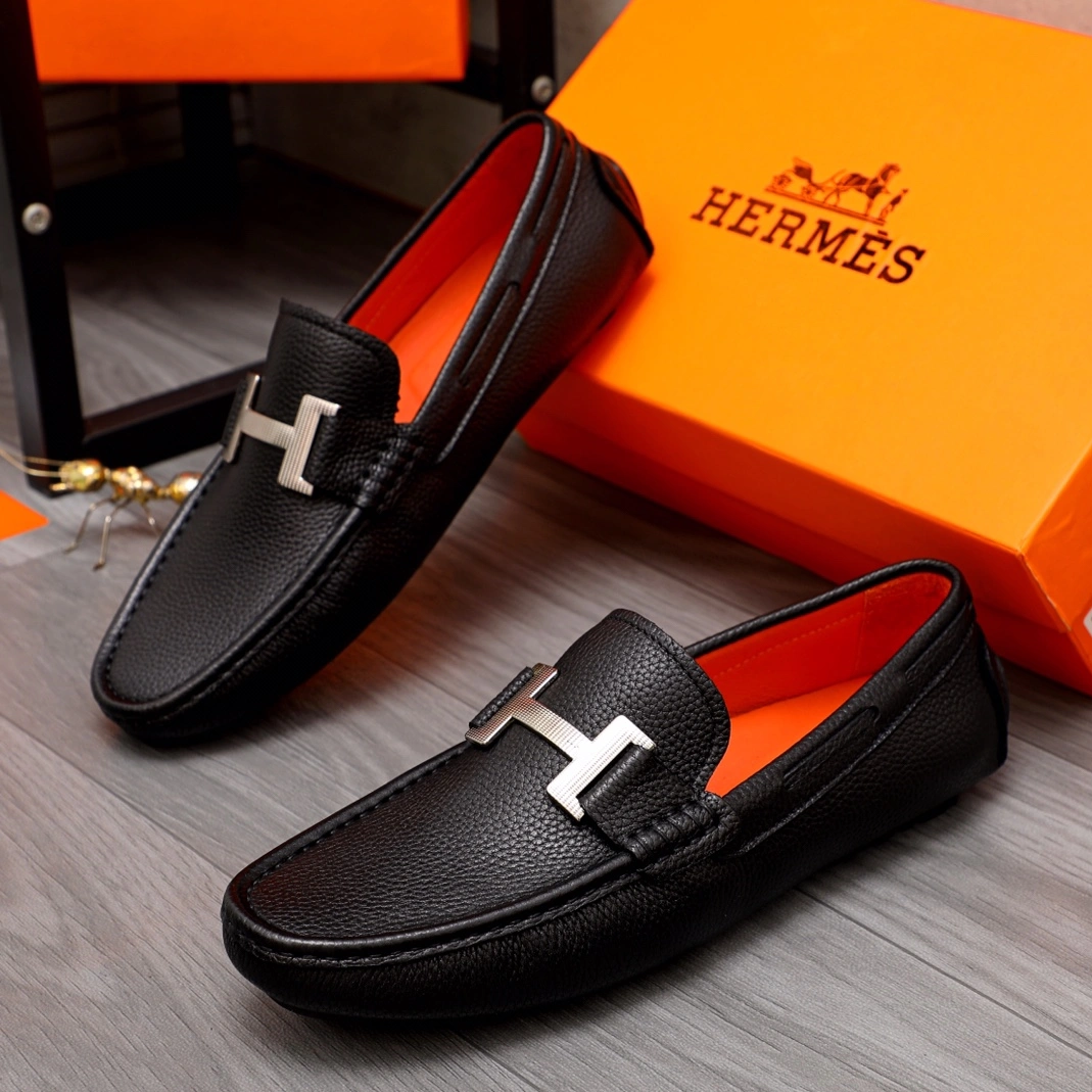 GoodFit 3816 Hermes Leather Shoes For Men