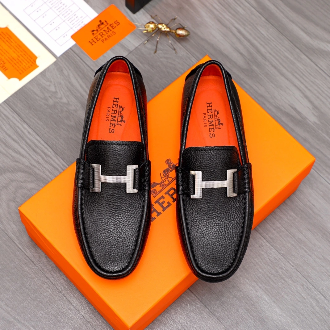 GoodFit 3816 Hermes Leather Shoes For Men