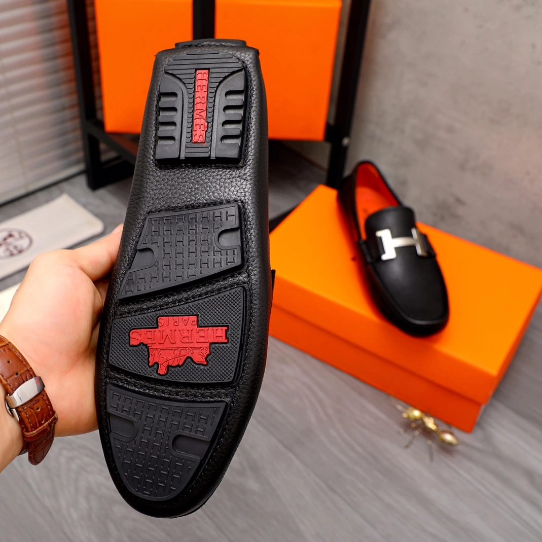 GoodFit 3816 Hermes Leather Shoes For Men