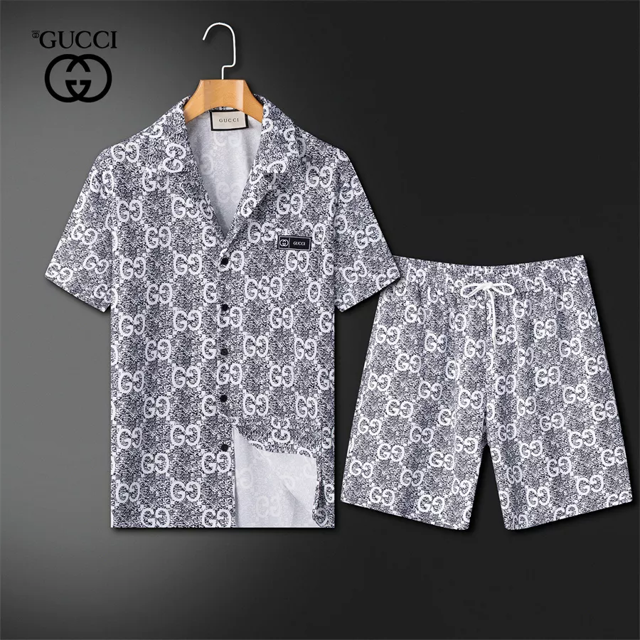 Gucci Tracksuits Short Sleeved For Men Bright 5466