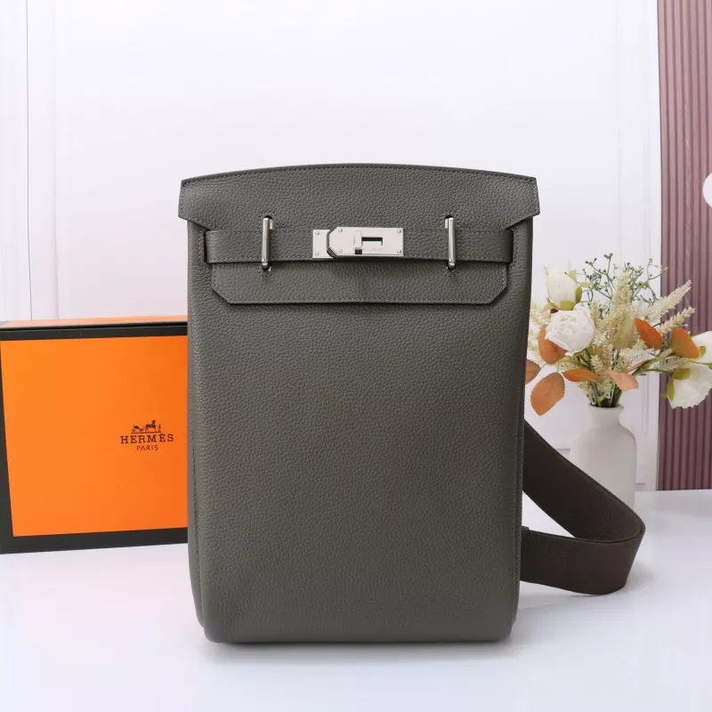 Hermes AAA Quality Messenger Bags In Gray For Unisex Trendsetting 3728