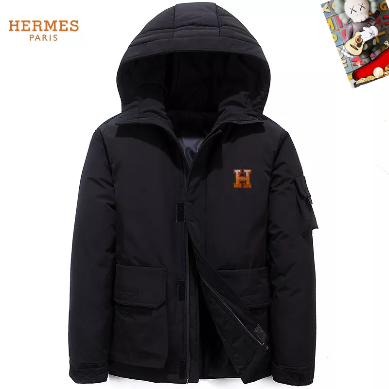 Hermes Down Feather Coat Long Sleeved For Men Trendy 7860