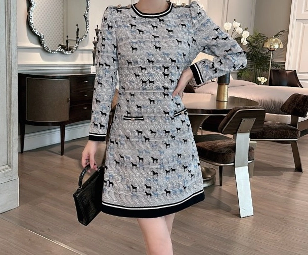 Hermes Dresses Long Sleeved For Women Practical 9059
