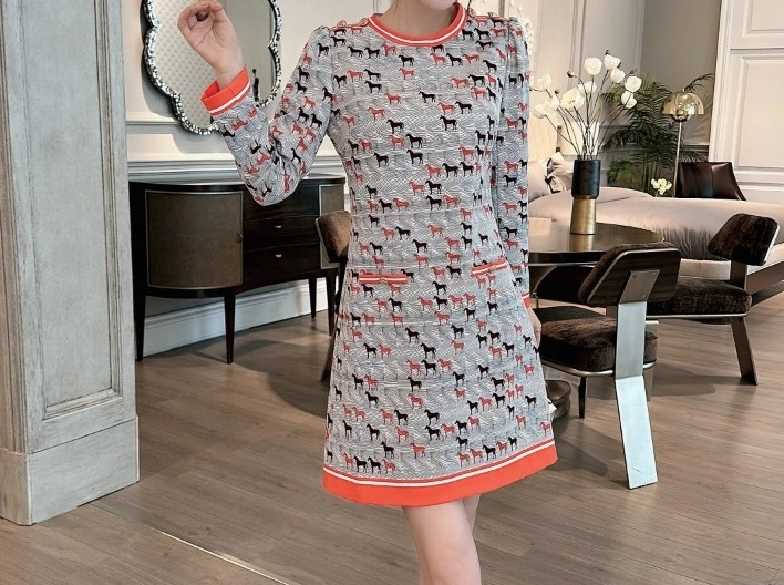 Hermes Dresses Long Sleeved For Women Sophisticated 7820